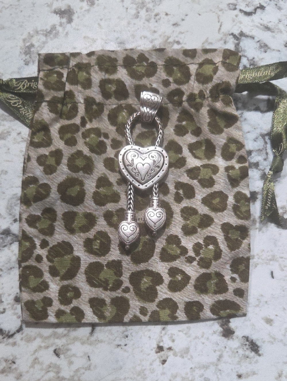 Brighton Silver Heart Dangle Pendant